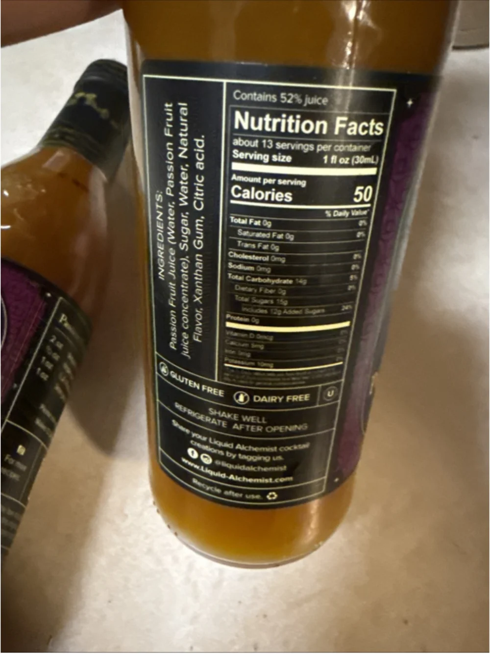 Liquid Alchemist 2 Bottles750 Ml, 25.4 Oz Premium Cocktail Syrup - Passion Fruit